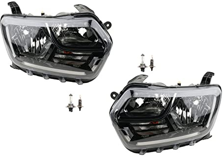 Johns, Scheinwerfer Halogen passend für Dacia DUSTER HM_ 17- mit H7 H1 Set Links Rechts