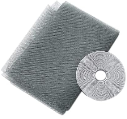 RFYNREW 1pcs Malla de Pantalla de Ventana de Insectos, Cortina antimoscas de Interior de Tul Verano Invisible antimosquitos Red de Pantalla extraíble-China, Gris, 1,3 x 1,5 m