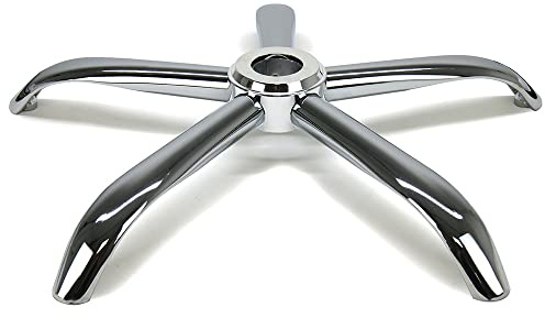Waytex 78185 Piede della Sedia da Ufficio 5 Rami diametro 64 cm, per ruote o pattini, in acciaio lucidato cromato e coprimo..