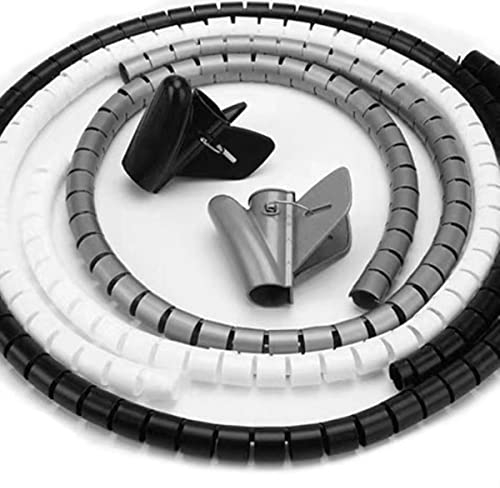 1M 3FT Kabelaufwicklung Organizer Spiralschlauch Kabelaufwicklung Kabelschutz Flexibles Management Drahtaufbewahrung Rohrclip, 32 mm x 1 Meter
