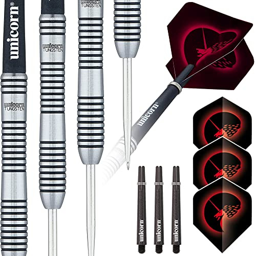 ‎Unicorn Uni Core Plus|Style 1|Steel Tip Darts, Silber/Schwarz, 22 G EU