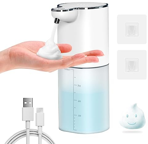 Seifenspender Wandbefestigung,Gcstnn 400ml Elektrischer Schaumseifenspender mit 4 einstellbare Stufen,Type-C Aufladung,IPX5 Wasserdicht Seifenspender Sensor Automatischer Für Küche,Bad,Schule,Hotel.