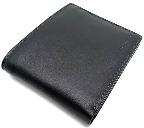 Cartera Hombre Piel Americana CON Monedero - Hecho a Mano - 10095 Negro