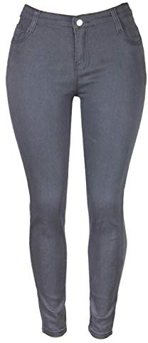 Jeggings pour femme - Jean extensible - Grande taille - Tendance - Délavé - Élastique - Taille haute - Legging Pro Skin - Pantalon fin et doux - Couleur unie, gris, XXXXXL