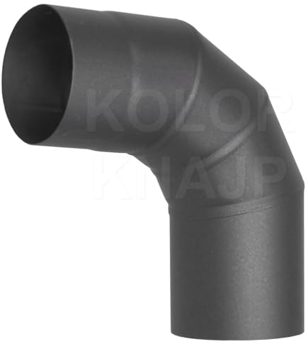 Kolor Rauchrohr Ofenknie Ofenrohr Bogen Rosette Abgasrohre Kaminofenrohr mit Farbe beschichtet 100-150 mm Bogen 45 Bogen 90 Rosette Rohr 250 Rohr 500 Rohr 1000 mm (Bogen 90°, Ø 150 mm)
