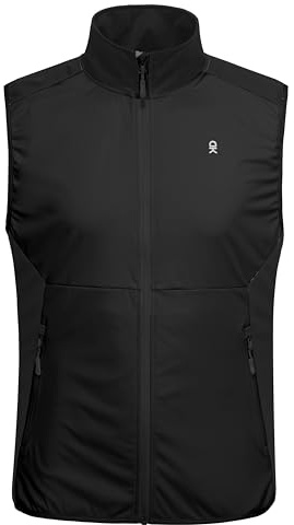 Little Donkey Andy Men's Water-resistant Outerwear Vests, Stretch Windproof Vest for Cycling, Running, Golf (Black XL)