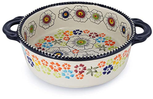 Kleine Auflaufform Für 1 Person, Lasagne Auflaufform Klein 950ml, Ofenform 21x18,5x7 Cm-farbige Blumen B-runden 950ml