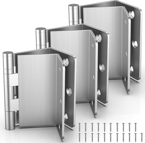 KOLET Offset Door Hinges, 3.5 Inches Expandable Door Hinges, 1/4 Radius Corner Ball Bearing Hinges, 2 Inches Widen Doorway, Smooth and Easy Installation, Brushed Nickel, 3 Packs