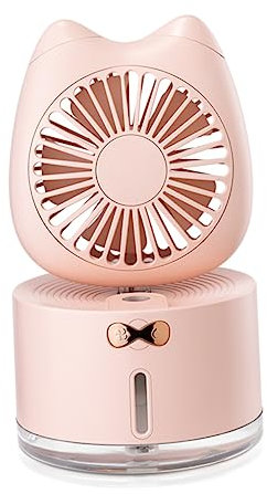 ULDIGI Usb Cat Mini Humidifying Fan Colorful Lamp Portable Cooling Fan for Home Office School and Outdoor Use
