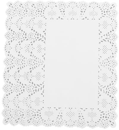 COLLBATH 170blätter Weiße Rechteckige Spitzendeckchen Dekorative Tischsets Für Hochzeiten Tischdekoration Papier Snacks Und Muffins