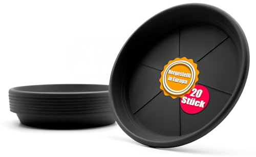 BigDean 20 Blumentopf Untersetzer Ø 24,5 cm in Anthrazit – Topfuntersetzer | aus robustem Kunststoff & Made in Europe