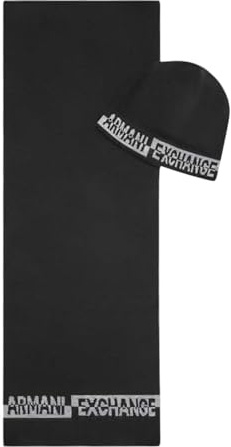 Armani Exchange Passendes schwarzes Herren-T-Shirt mit Logo