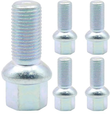 JUUDDENPARTS 431601139A 5 Pcs Wheel Nut Stud Bolts, Replacement for A-U-D-I A1 A3 A4 A5 A6 TT, Replacement for Seat Alhambra Altea Cordoba, Replacement for Skoda Fabia, Replaces 8D0601139D 8D0601139A