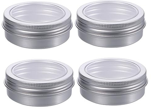 Tofficu 2 Set Vaso Di Panna Confezionato Contenitori Contenitore Per Candele Di Barattoli Di Con Finestra Scatola Di Caramelle Lattine Alluminio Silver 12 Pezzi * 2