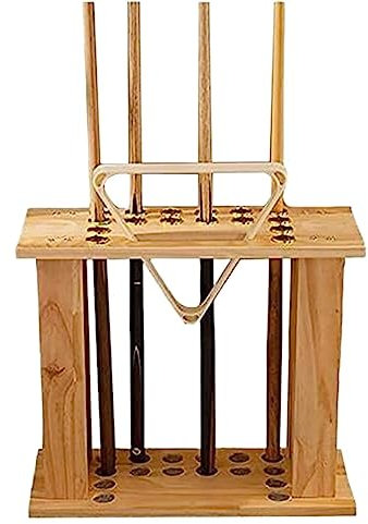 TOTIKI Pool Queue Halter 16 Queue-Sticks, Bodenständer, Golfschläger-Ständer, Massivholz-Pool-Queue-Organizer Billard Zubehör