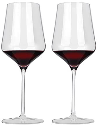 Mxxephemer Copas de Vino de Tallo Alto, Copas de Vino de Estilo Italiano, Juego de Copas de Vino Grandes para Vino Tinto o Blanco, Aniversario de Bodas único (Color: C * 2) (B * 2)