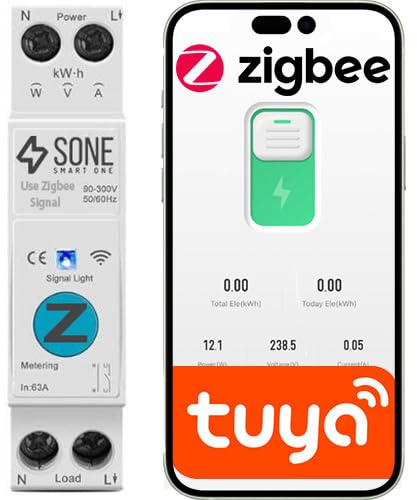 Sone Smart One ZigBee Hutschiene Relais Tuya 16A Strommessung | din 35mm, 63a kurzzeitig, gateway nötig, energiezähler, zigbee2mqtt
