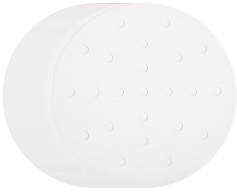 QUARKZMAN 200 stycken Air Fryer Liners 15 cm (6 tum) runda bambudämpare med hål non-stick perforerat pergamentpapper engångs ångpapper för Air Fryers ångkorg, vit