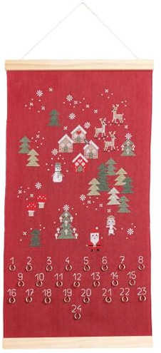 Stickpackung Gezählter Kreuzstich, Adventskalender, Weihnachtslandschaft, hängend, 30 x 54 cm