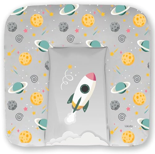 Kikido Wickelauflage 75x70 cm - Shuttle - Baby Wickelauflagen Wasserfest, Abwaschbar und Pflegeleicht - Wickelunterlage Weich Tragbare, Leicht zu Reinigen - Universal-Wickelauflage 70x75