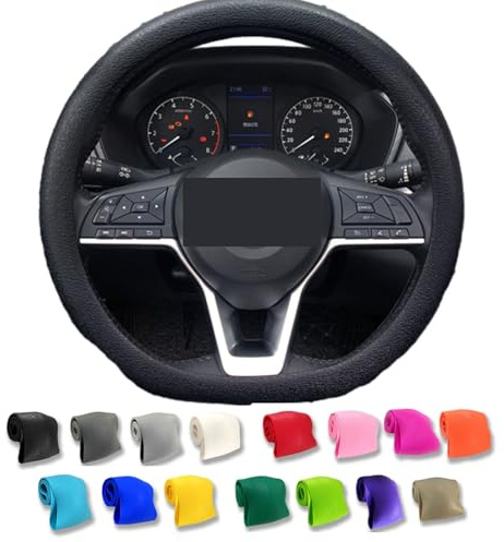 Protector de volante antideslizante de silicona, funda protectora suave de silicona para coche (A4, 13-16.5 pulgadas)