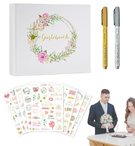 Hochzeits-Gästebuch, Hochzeitsalbum Mit Aufklebern & Gestaltungsmöglichkeiten, Elegantes Design Für Feiern, Geburtstage, Baby Shower, Jubiläen & Besondere Anlässe