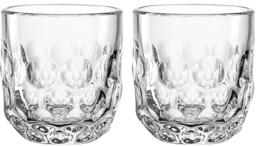 LEONARDO HOME GOCCE Bicchieri da espresso • 2 pezzi • 60 ml • 6 tazze da caffè • Bicchiere espresso per portafiltro • Lavabile in lavastoviglie • Struttura a goccia • Trasparente • Design trasparente