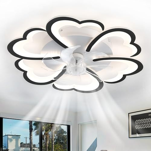 lnrosy LED Lámpara Ventilador Techo Fancy Silent DC Temporizador Regulable De 6 Posiciones Con Memoria 6800 Lumens 68cm Salón Dormitorio