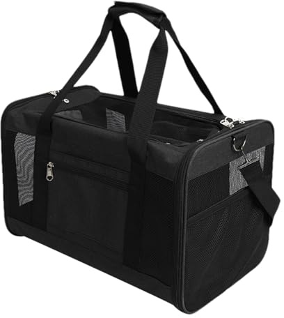 zjhukfmc Hundetransporttasche Für Reisen | Zusammenklappbare Katzentransportbox Für Unterwegs | Atmungsaktive Katzenrucksack Tragtasche Für Park Camping Picknick Auto Einkaufen Ausflüge Draußen