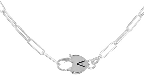 HURLEY BURLEY LONDON Women's Personalised Sterling Silver Padlock Chain Necklace 43cm