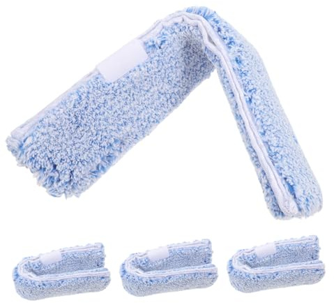 HIAKDOFT 4 Piezas Unidades de Repuestos para Limpiacristales de Microfibra Fundas Reutilizables para Escobilla de Ventana de Almohadillas de Limpieza Duraderas y Lavables para Hogar Hotel y