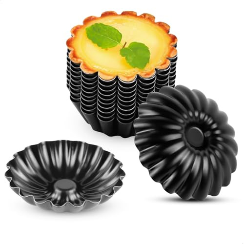 Flaneras Acero Inoxidable Paquete de Doce,Molde Tarta con Diseño de Crisantemos,Moldes Reposteria Gruesosmolde Desmontable Apto para su Uso en Hornos,Freidoras de Aire Caliente y para Hornear