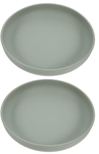 LALADEFIEE 2pièces Assiette à Ventouse Anti-déversement Plat Silicone Antidérapant pour Personnes Handicapées et Seniors Compatible Lave-vaisselle