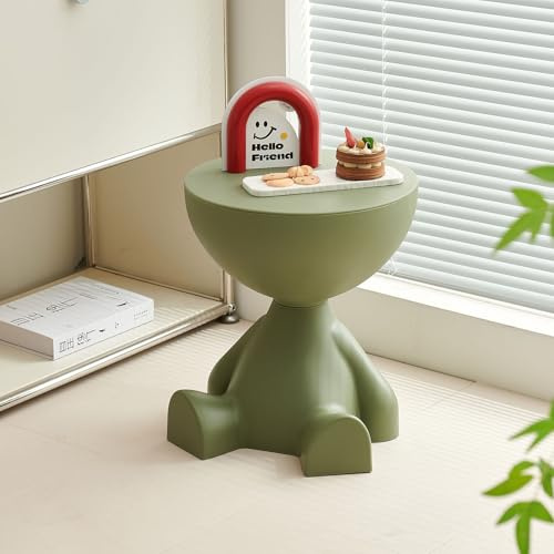 Mini Side Table,Mini Circle Coffee Tables,Cute Sofa End Table Nightstand,Small Tables Accent Living Room Bedroom Balcony Office,Modern Bedside Home Decor for Living Room,House,Small Spaces (Green)