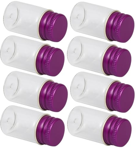 Lurrose Bouteilles de Rangement en Verre Transparente Bouchon à Vis Aluminium, 12 Flacons 7 ML, Étanches pour Épices, Liquide, Boîte