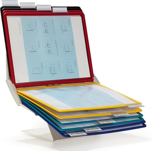 Durable 557900 multifunktionellt blädderpanelställ VarioPro 10 med 10 A4-fickor i olika färger