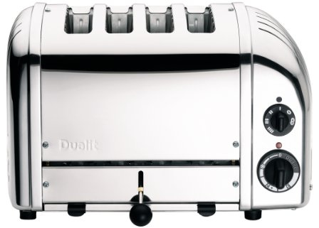 Dualit NEWGEN Premium Toaster 4 Scheiben Poliert, handgefertigter Toaster Retro, ProHeat®-Heizelemente, gleichmäßige Bräune, mechanischer Timer, manueller Hebel, langlebiges Edelstahlgehäuse