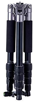 Rollei Compact Traveler No.1 Titan, 143cm Trepied Appareil Photo avec Tête Sphérique Trépied de Voyage en Aluminium Léger Compatible Arca Swiss Trepied Photo et Monopod Compact pour DSLR et Smartphone