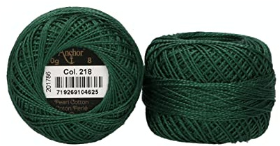 Anchor Perlgarn 8, 4591008-00218, Farbe:dunkel jagdgrün, Stickgarne