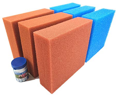 Filterschwamm Set für Biotec 10 (3x blau, 3x rot) inkl. Filterstarter Oase