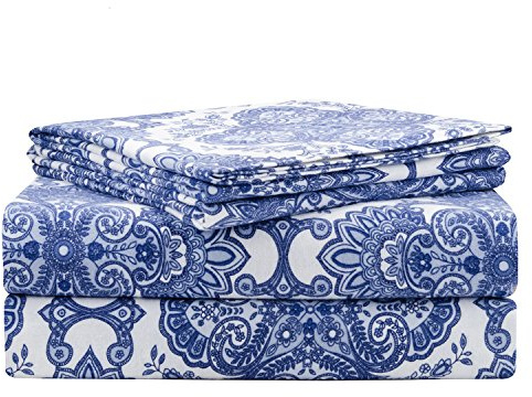 Pointehaven 200 GSM 100% Cotton Flannel Sheet Set, Queen, Alpine - Warm & Cozy - Pre-Shrunk -Deep Pockets - Elastic All Around-Comfy Double Brushed