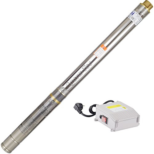 Agora-Tec® AT- 3 Zoll Edelstahl Brunnenpumpe Tiefbrunnenpumpe 550W-3.8 mit 15 m Kabel max: 6 bar, max: 3800l/h