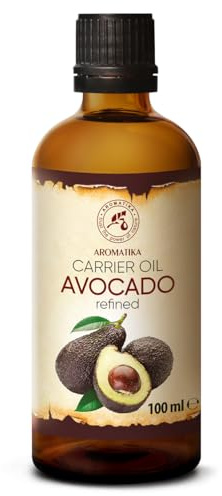Avocadoöl 100ml - Kaltgepresst & Raffiniert - Reines - Glasflasche - Avocado Öl - Intensive Pflege für Gesicht - Körper - Haare - Massage - Körperpflege Öl Avocado