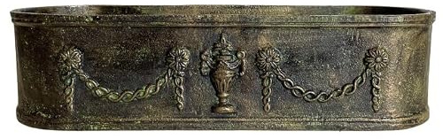 Jardinière de Balcon ou Fenêtre Balconnière Vasque Longue Bac en Fonte Vert Anglais 15x21x60cm