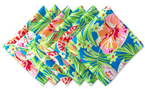DII Summer Floral Outdoor Tabletop Collection, Stain Resistant & Waterproof, Napkin Set, Floral