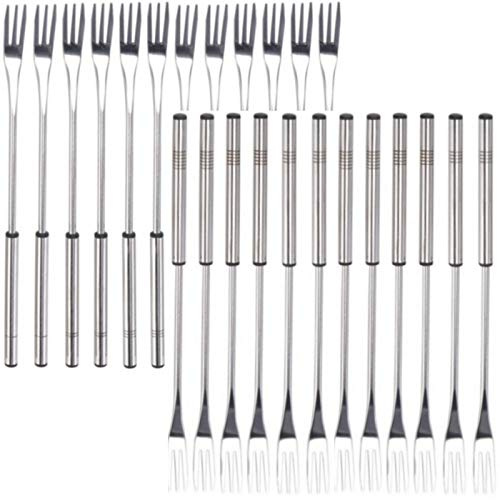 marion10020 Fondue-Gabeln Fonduegabeln Fonduespieße Spieße, mit Markierungen, Edelstahl, 26 cm, 24er-Set