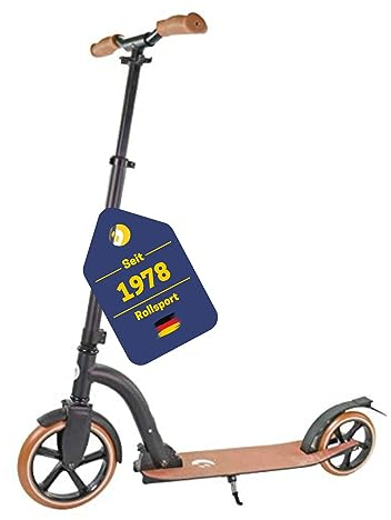 BEST SPORTING B Vintage Scooter Kinder & Erwachsene in schwarz I Kinder-Roller mit 230er Rolle I hochwertiger Cityroller I Scooter-Roller für bis zu 100 kg I Tretroller Erwachsene klappbar