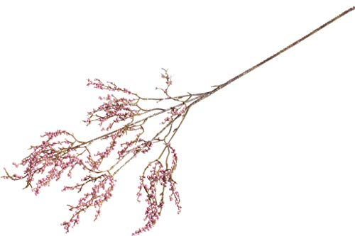 DPI künstlicher weihnachtlicher Beerenzweig mit Glitzer (rosee), 1 Stück, ca. 105 cm, Rose, Rosee, moderne Weihnachtsdeko, künstlicher Weihnachtszweig mit Beeren und Glitzer, Dekoration, Beerenzweig