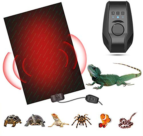 Tapis Chauffant Pour Terrarium,Tapis Chauffant Reptile, Avec Contrôle De La Température,Thermostat Terrarium, Coussin Chauffant Étanche Pour Reptiles -Tortue, Serpents, Lézards, Geckos, Araignées,60W