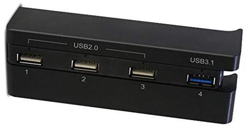 SOONHUA 4 Ports USB HUB pour PS4 Slim Uniquement,USB 3.1/2.0 Haute Vitesse,Extension du répartiteur Adaptateur pour PlayStation 4 Slim